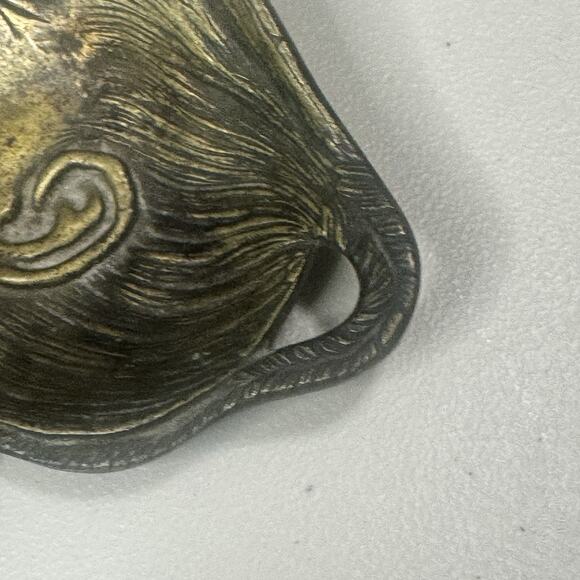 Vintage Brass Man Face Coin Tray Metalware Trinket Dish Pocket Emptier Figural - Picture 7 of 16